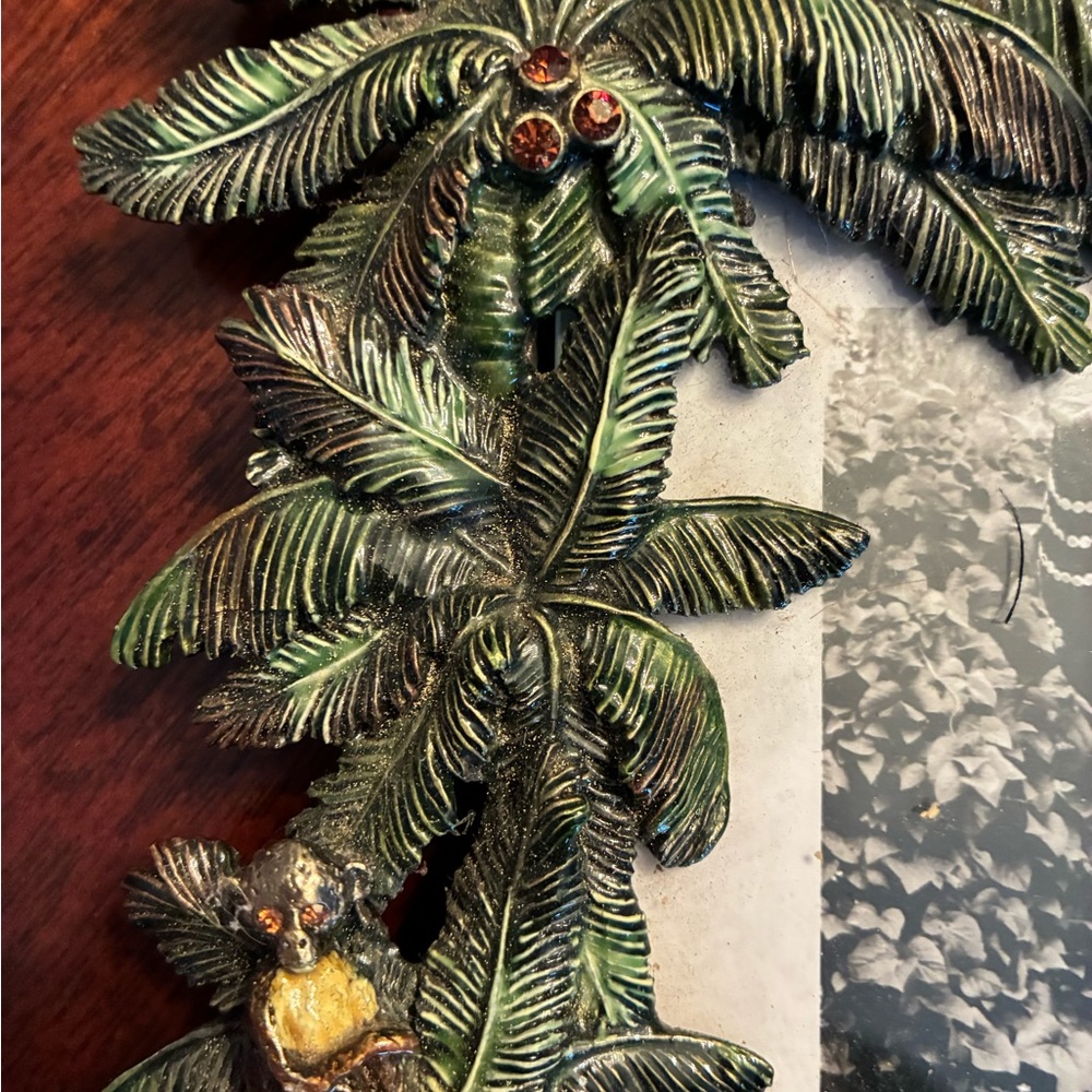 Tropical Palm Tree Monkey Jeweled 5x7 Photo Frame – Glam Jungle Decor - Picture 6 of 9